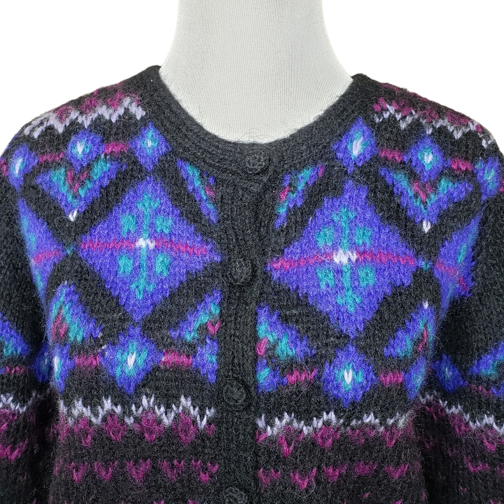Vintage Sweater Nordic Print Cardigan - Picture 4 of 7